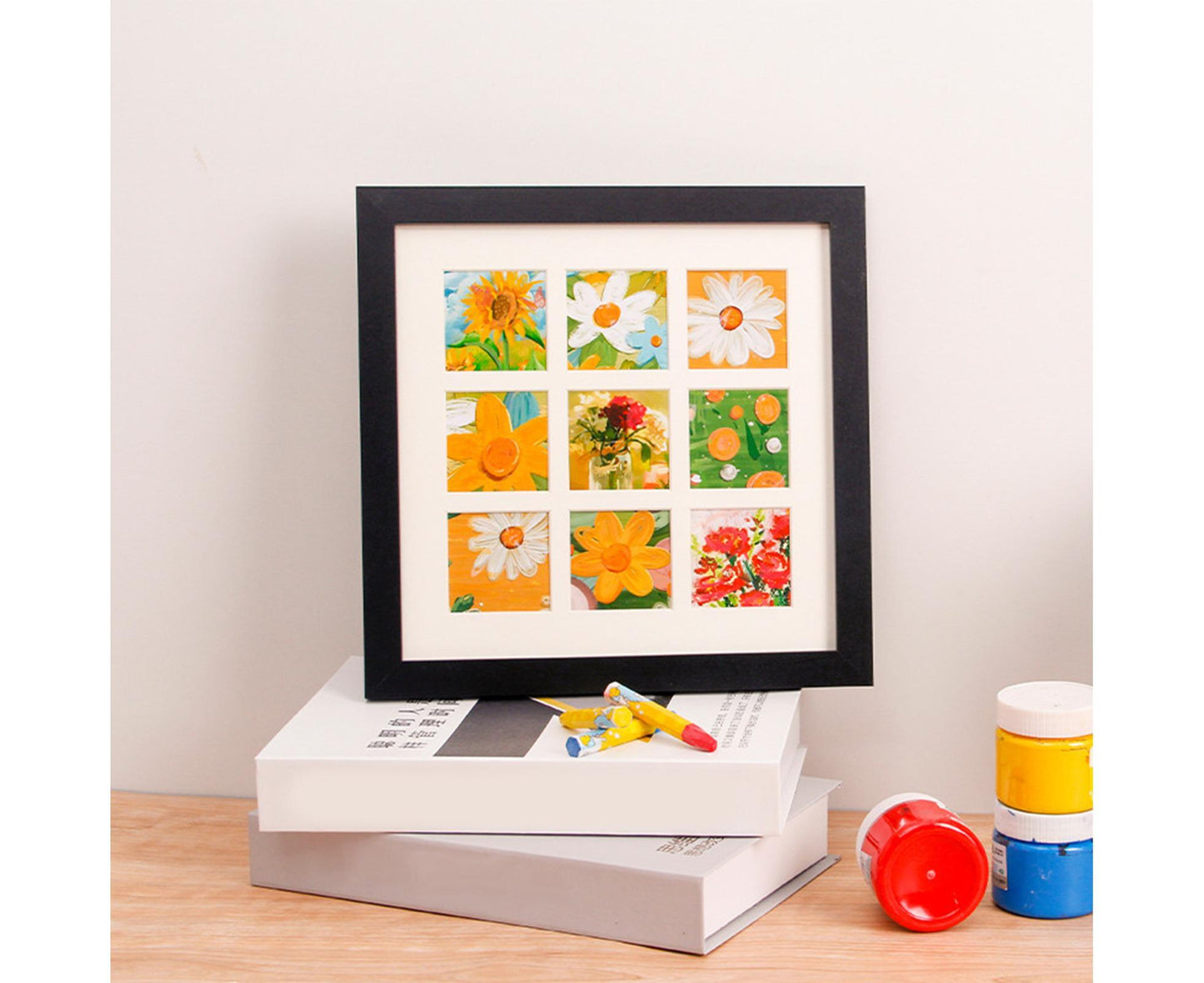 1 Set Painting Frame Not Easily Deformed Sturdy Square 4/9 Grids Picture Display Stands Home Supplylack