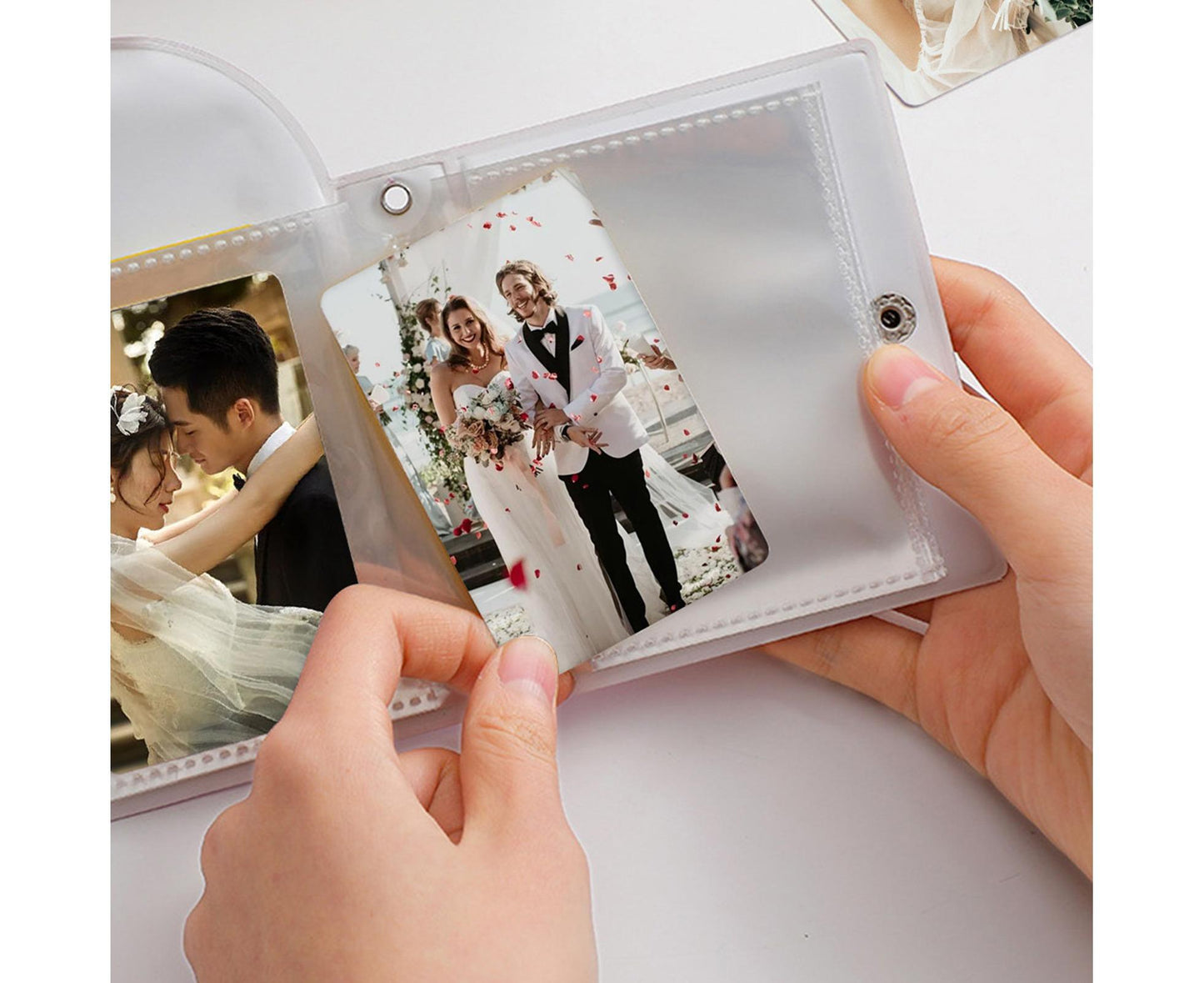 Photo Album Large Capacity Waterproof Insert Type PVC 3 Inch 40 Pages Picture Album Card Storage Binder Friends Gift - Pink