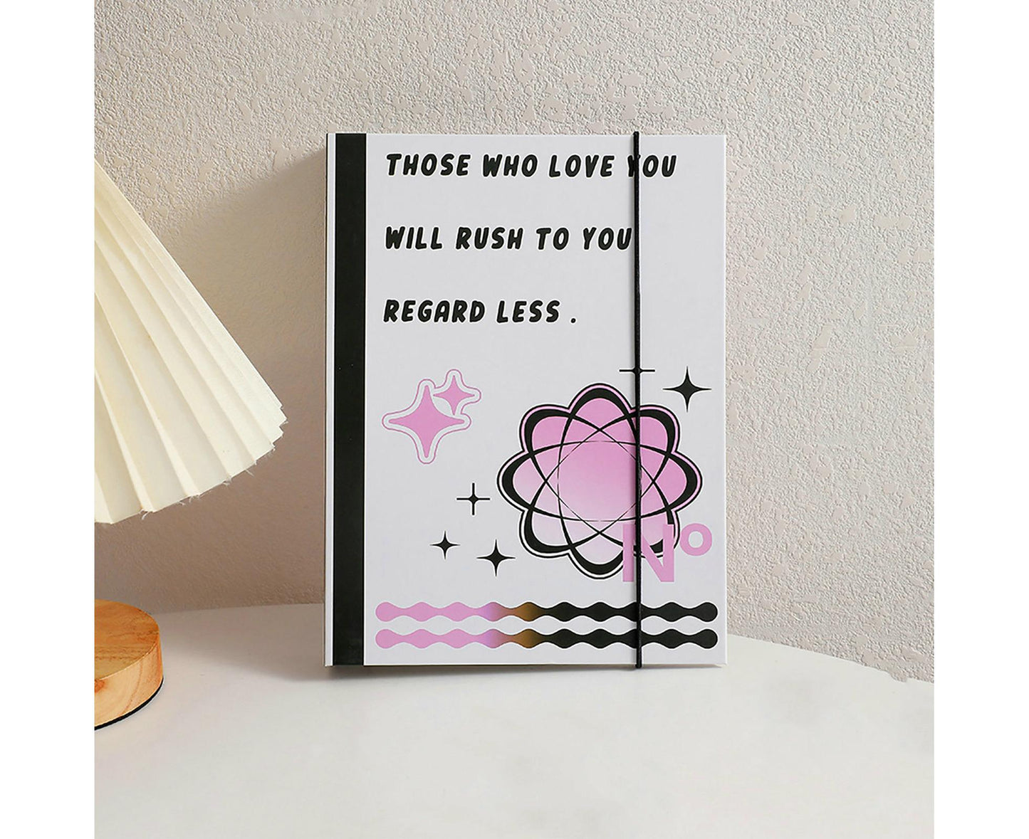 Photo Album with Lanyard 6 Holes Loose-leaf Type 3 Inches Album Collection Book Student Supplies - White