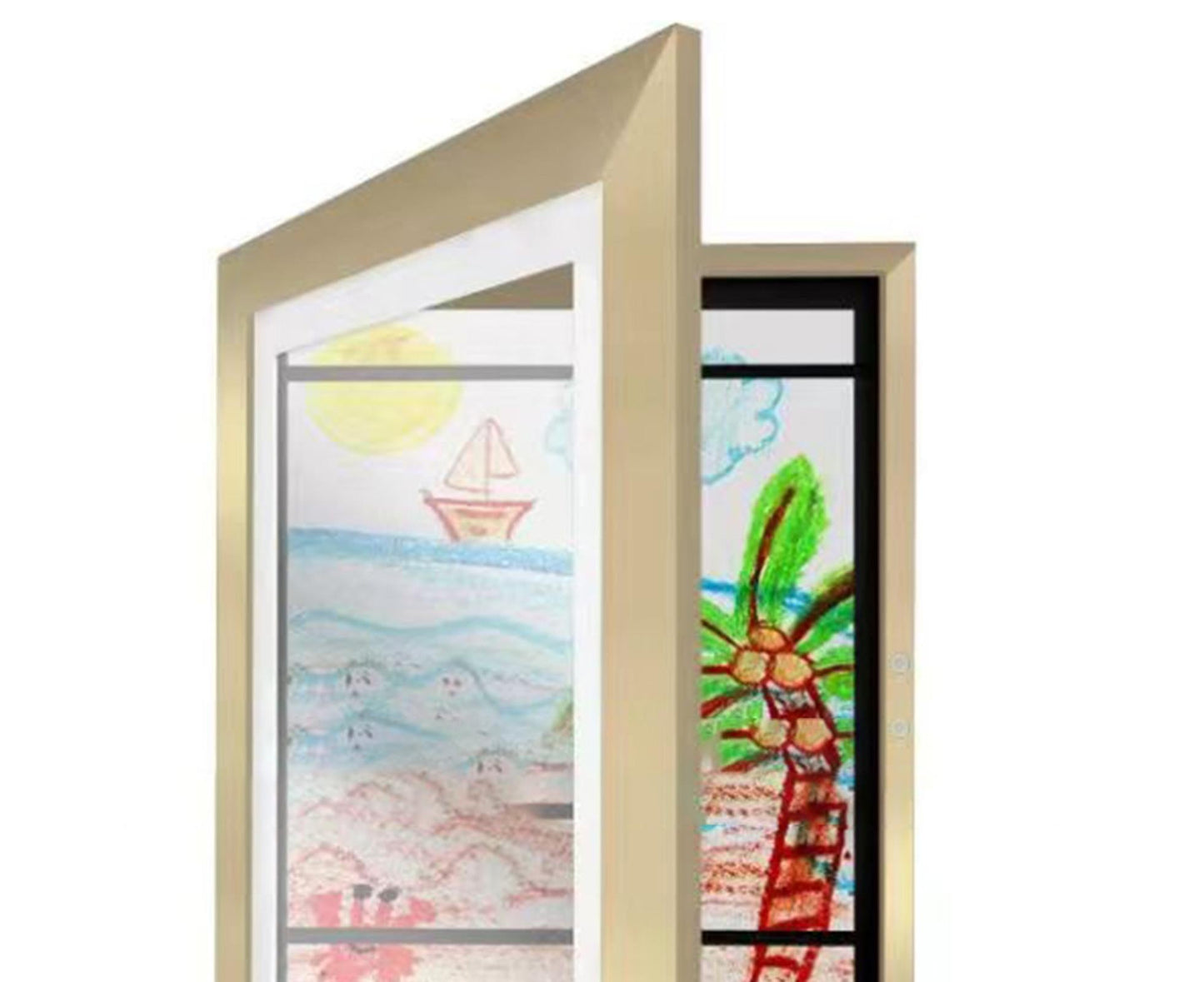 Picture Frame Front-Opening Shatter Resistant Decorative Changeable Not Easily Deformed Display Photo Easy to Use babies Artwork Picture Frame Home Decor - Golden
