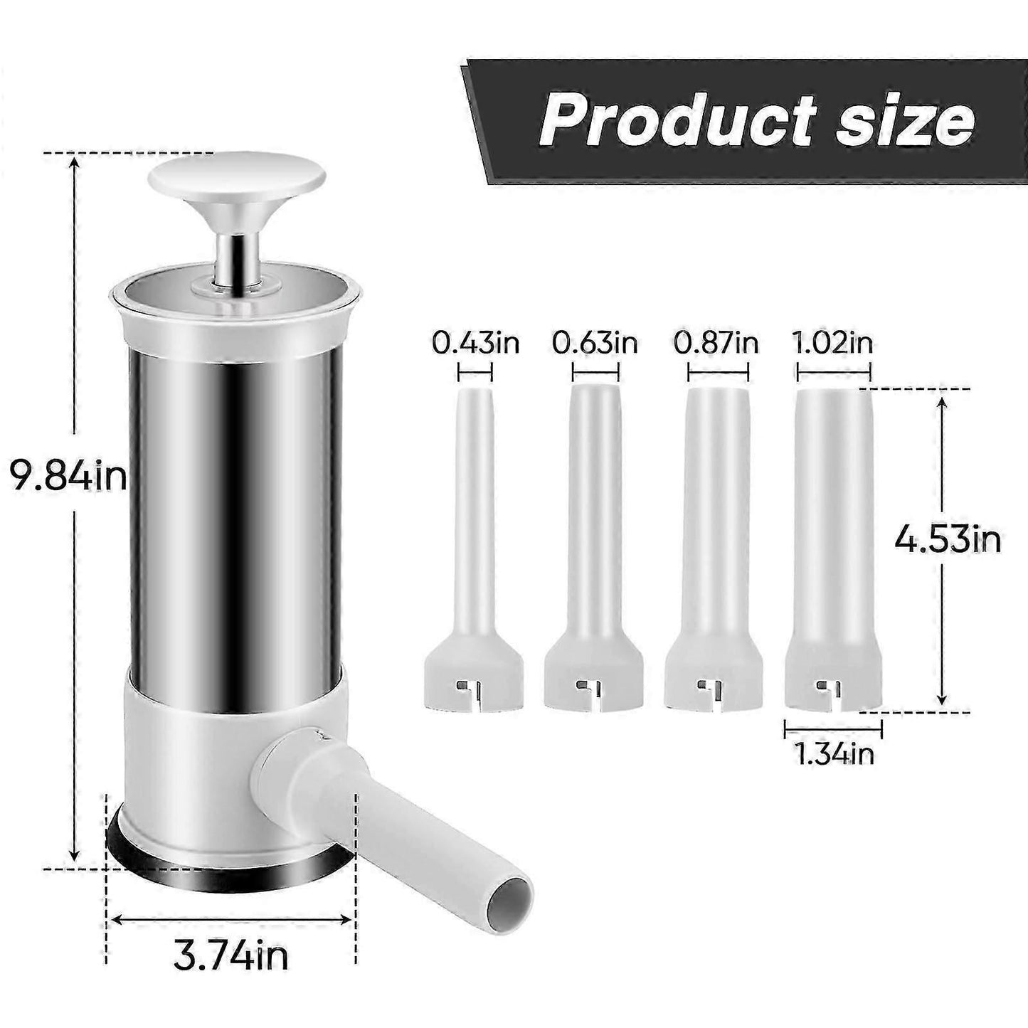 Sausage Stuffer, Kitchen Homemade Sausage Machine with 4 Stuffing Tubes, Vertical Sausage Maker Fast Sausage Filling