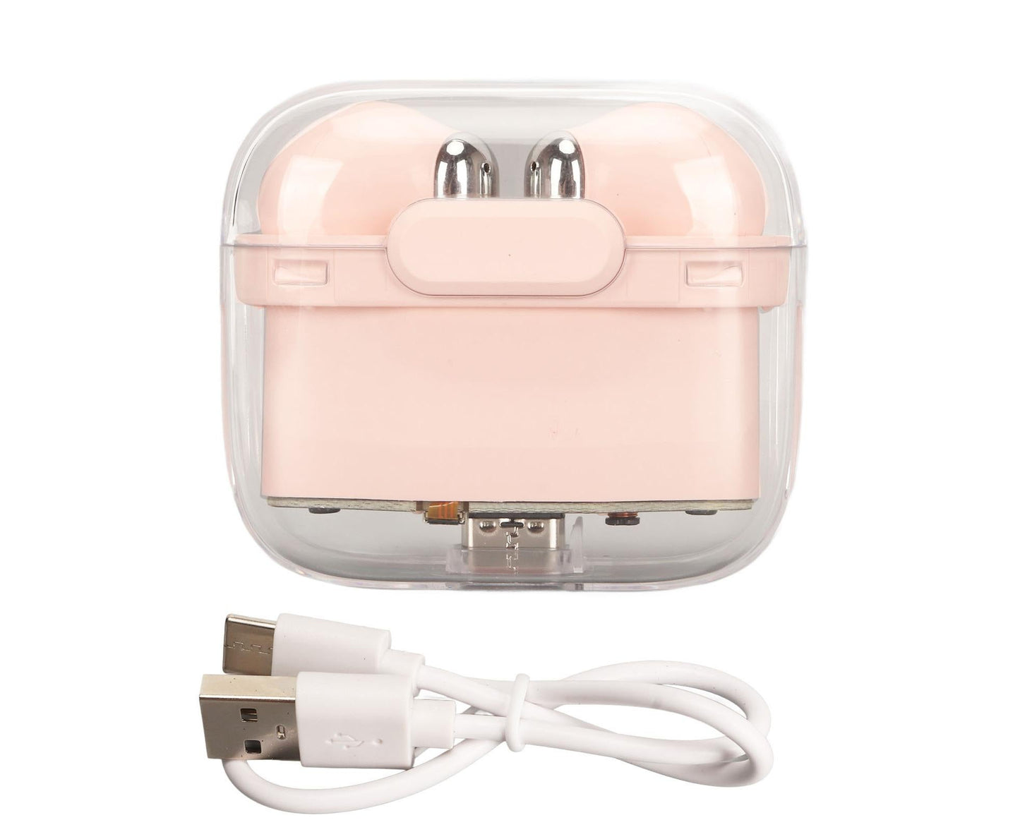 BT5.3 Translation Headset 144 Languages Instant Voice Language Translator Earphone for Business Travel Learning Pink