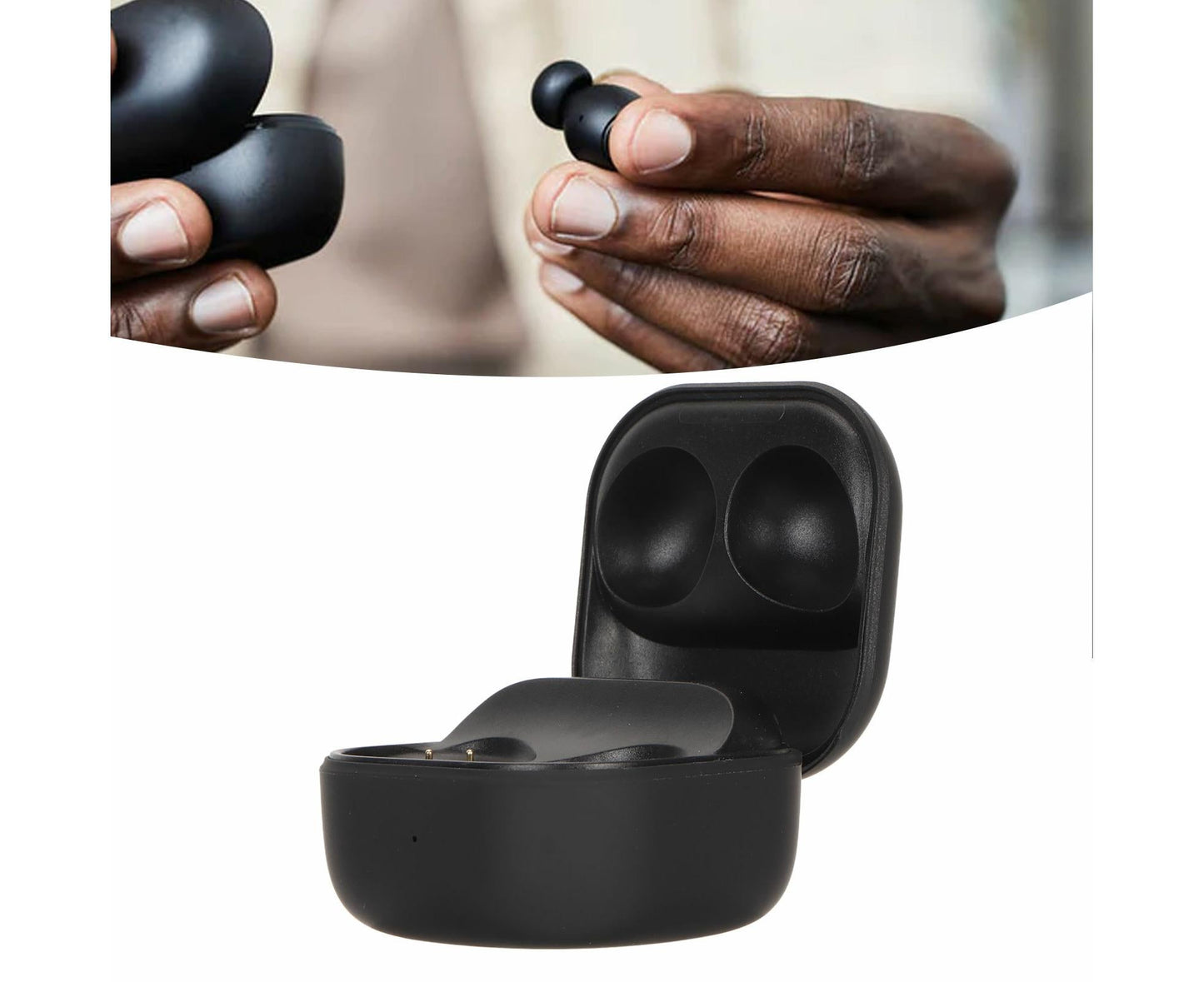 Earbuds Charging Case 600mAh Replacement Bluetooth Earphone Charger for Galaxy Buds2 Pro SM R510 Black