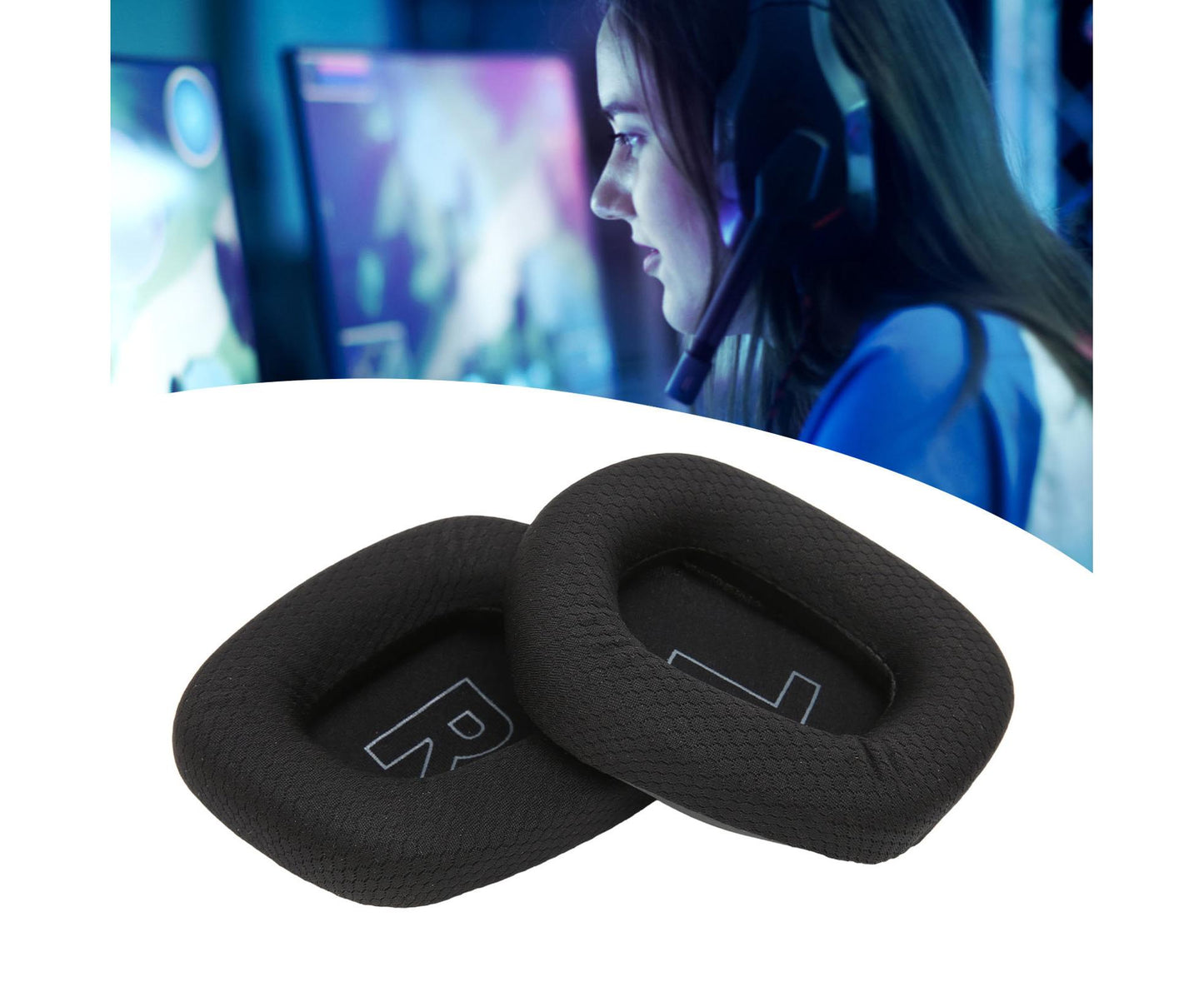 Earpads Cushions Breathable Comfortable Elastic Replacement Ear Pads for Logitech G733 Headphones Black