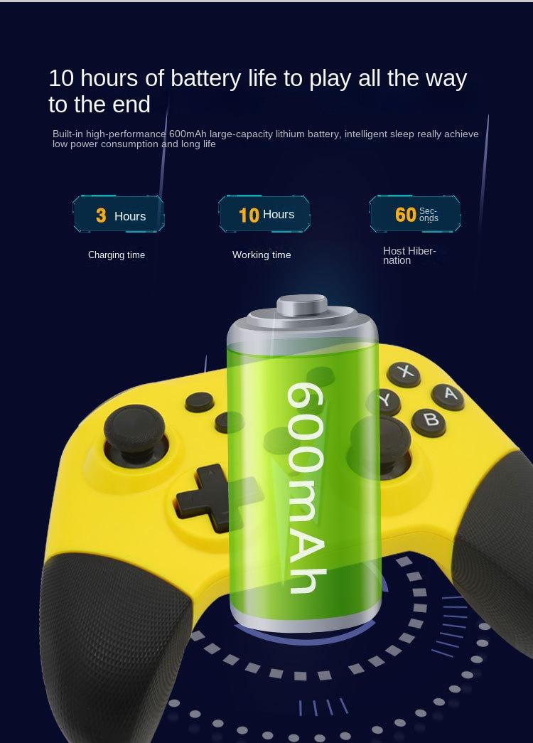 Wireless Game Controller for Switch,PC,Android & PS3 - Pro Gaming Gamepad with Bluetooth,Turbo & Vibration - Blue Black