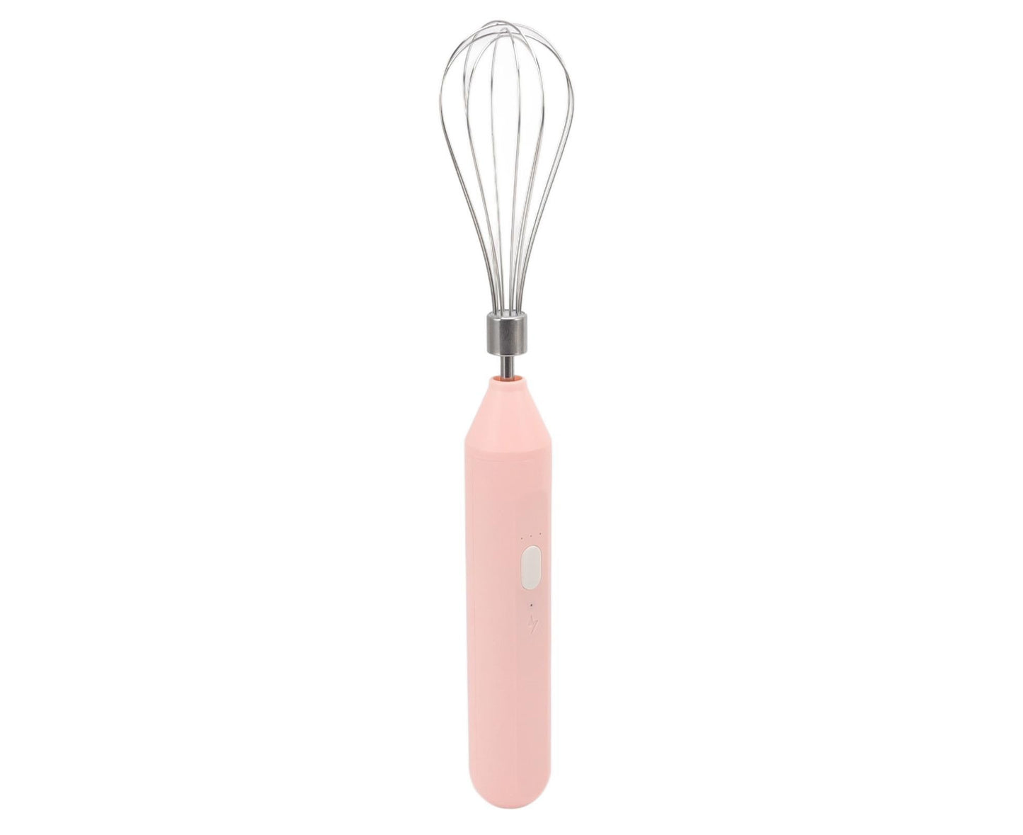 Electric Egg Beater, USB Charging Milk Frother, Portable Cordless Drink Mixer with Stainless Steel Whisk, Pink