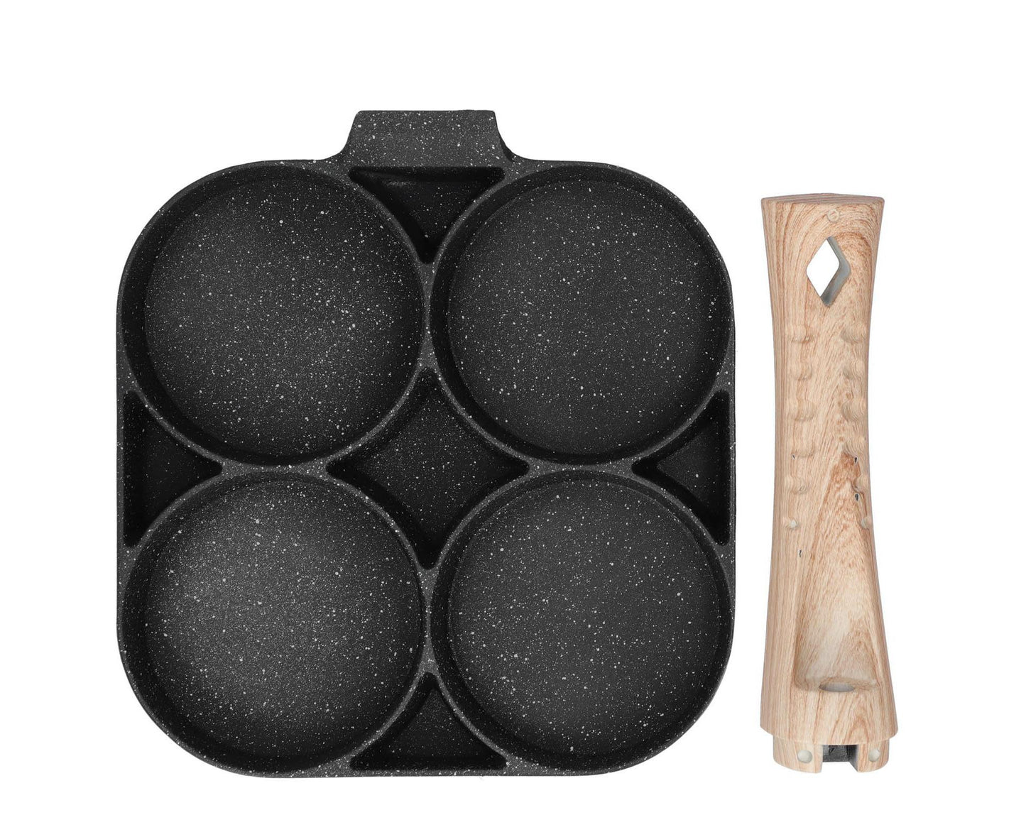 4-Hole Non-Stick Frying Pan, Egg & Pancake Cooking Pan, Induction & Gas Cooker