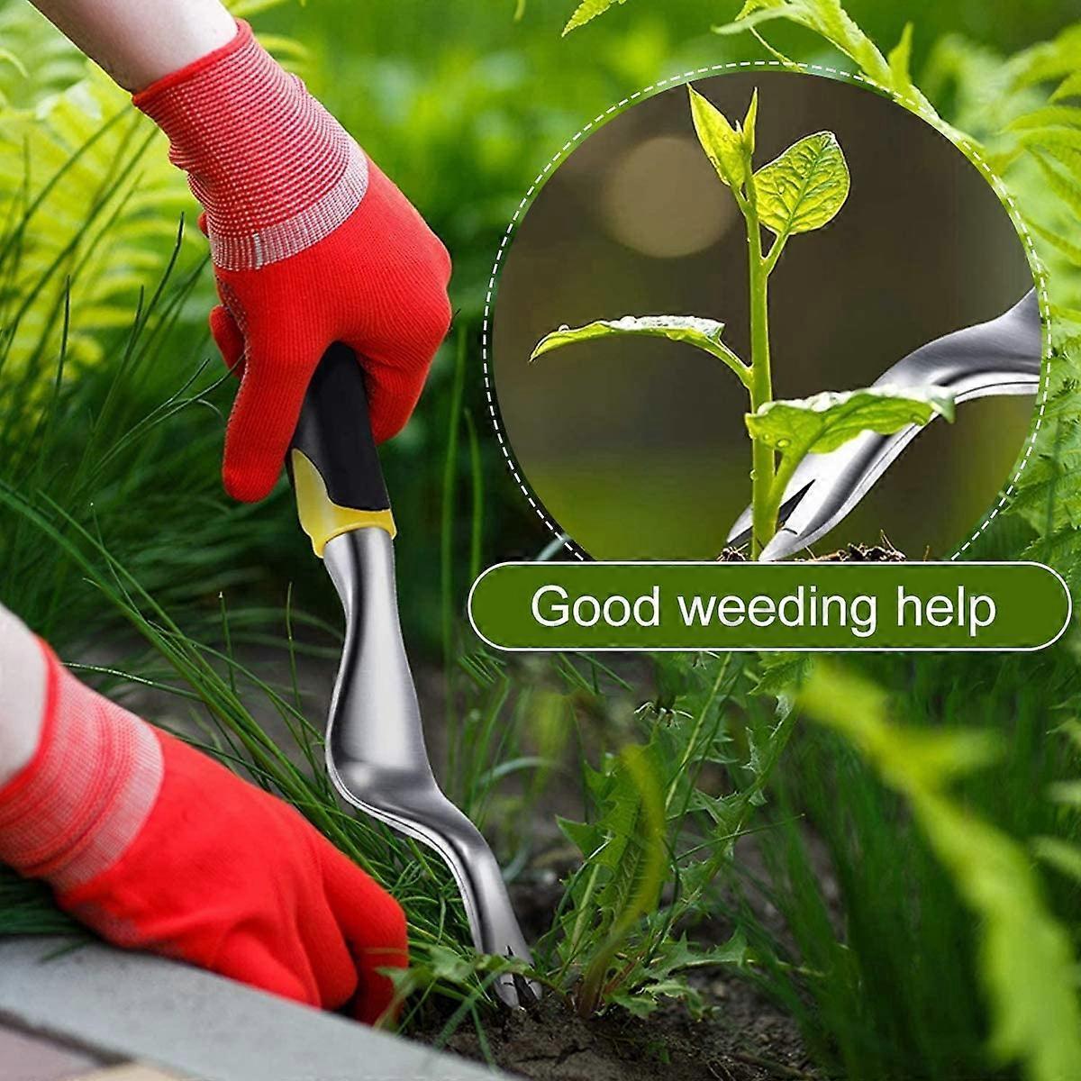 Manual Weeding Tool, 2 Pieces Handheld Weeder Dandelion Removal Tool, Garden Weed Puller with Non-Slip Handle