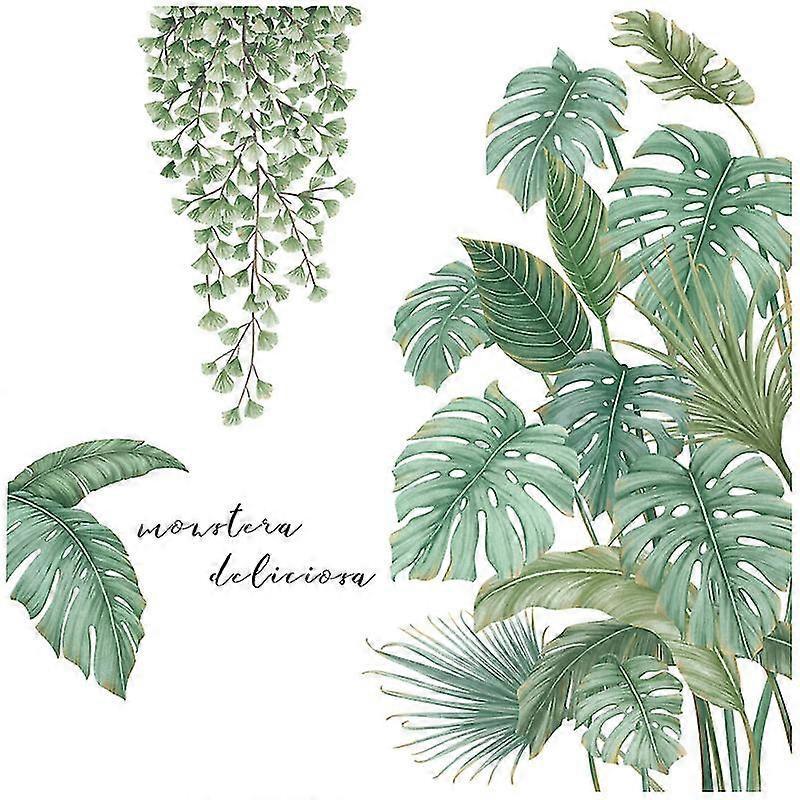 Plant Wall Sticker Back Bamboo Garden Wallpaper Small Fresh Door Decoration Sticker Wall Stickers