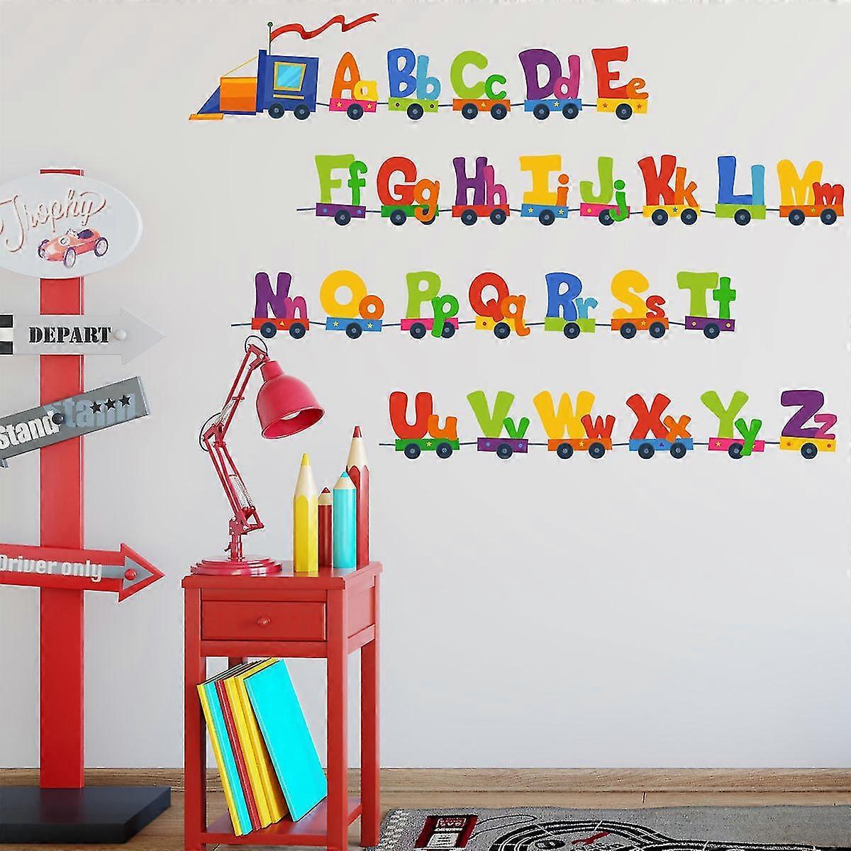 Colorful Animal Alphabet Abc babies Wall Stickers Peel And Stick Decals Removable Nursery Bedroom Living Room Art Murals