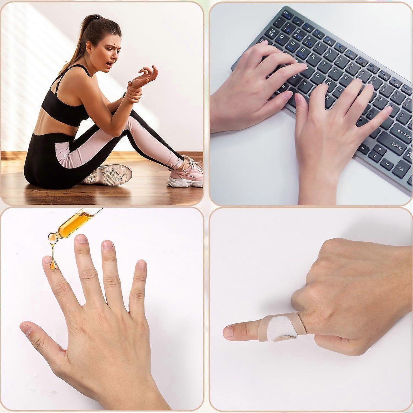 10pcs Castor Oil Finger Wraps & 2pcs Castor Oil Pack for Hands, Soft Cotton