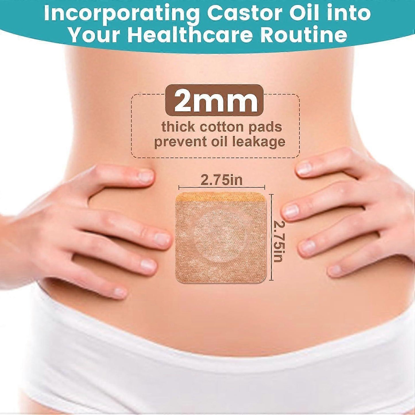 36Pcs Castor Oil Pack Wrap, Organic Cotton Castor Oil Patches for Belly Button
