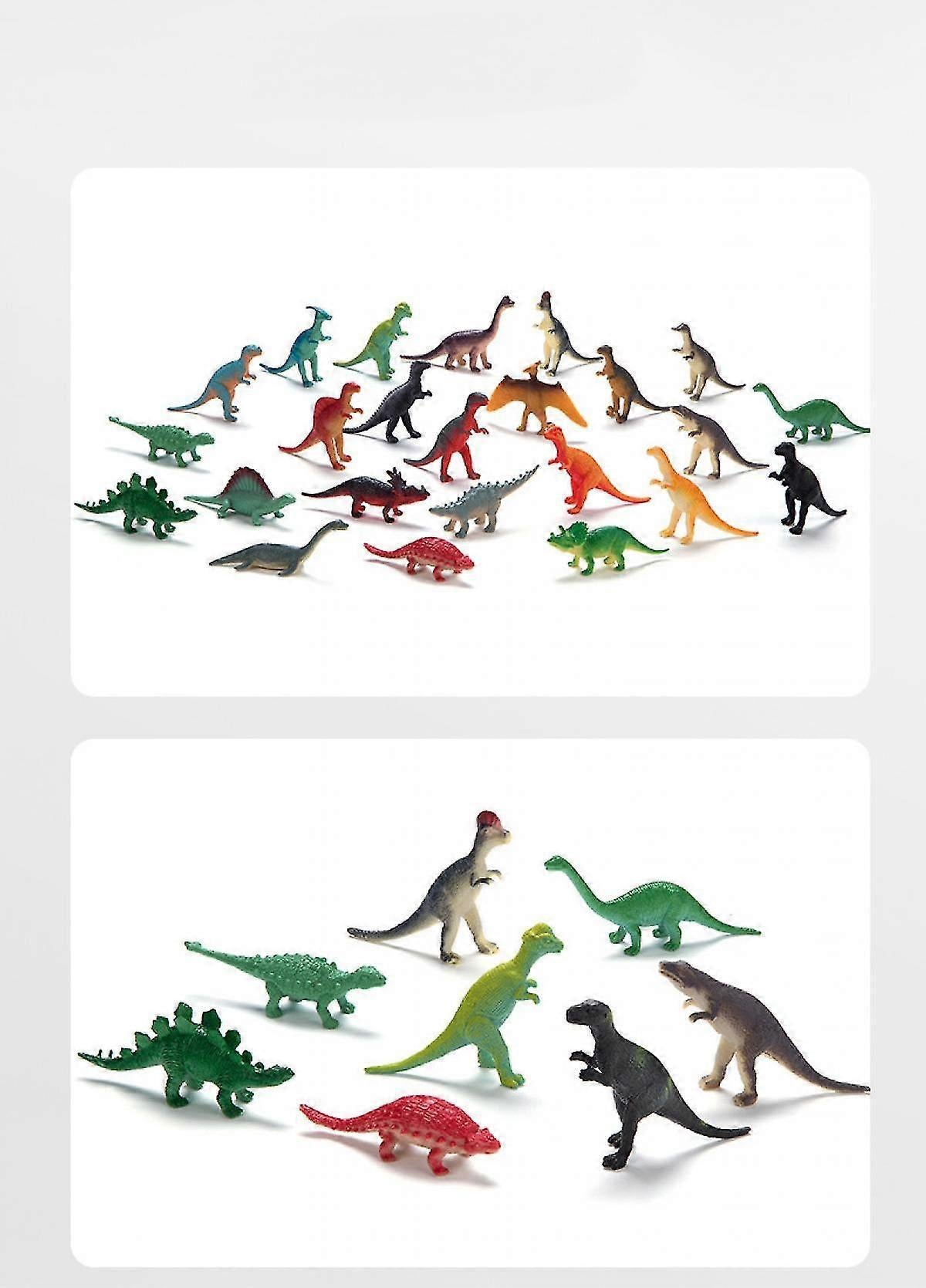 24pcs Mini Dinosaur Figures And Dinosaur Skeletons, Plastic Dinosaurs Assorted Dinosaur Cake Toppers For Girls Boys Ages 3 and up