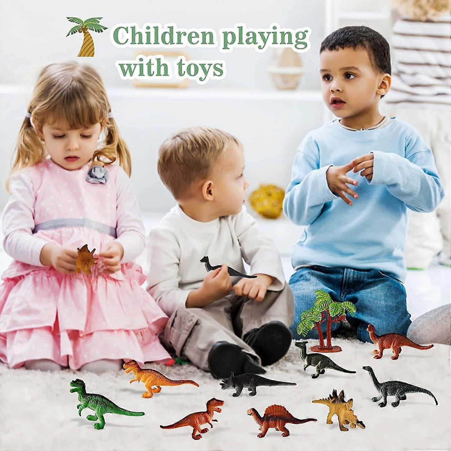 Mini Dinosaur Toys, 12 Piece Dinosaurs Play Set, Mini Dinosaur Figures Plastic Dinosaur Toys Model Play Set, Realist Dinosaur Figures Cake Topper