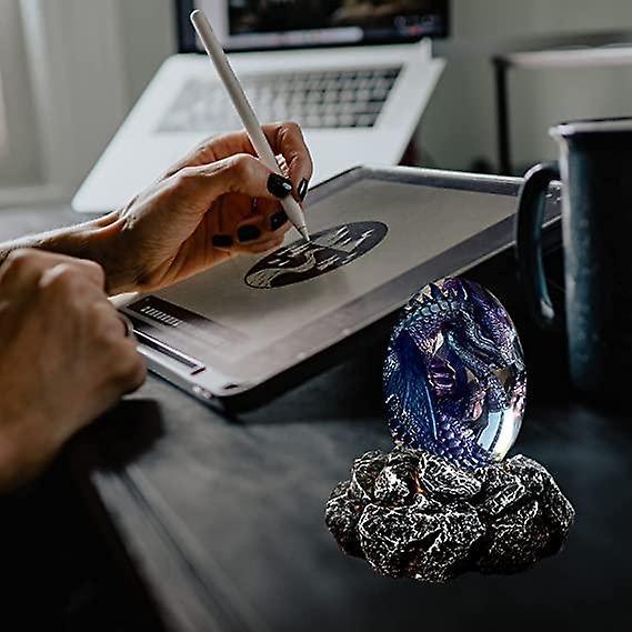 Dragons Egg, Crystal Lava Dragon Egg with Luminous Base, Handmade Sculpture Dragon Eggs Resin Orname