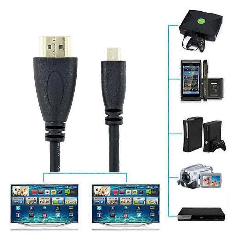 60cm-2m Micro HDMI to HDMI Male Coiled Cable