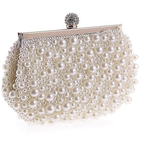 Evening Wedding Clutch Pearl Handbag Small White Purse Bridesmaid Bag