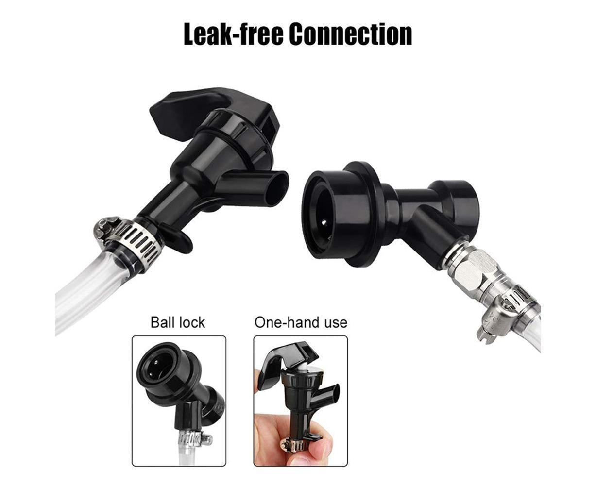 3/16 Inch Beer Line Liquid Ball Lock Assembly Kit for Home Brew Dispensing Keg-Black