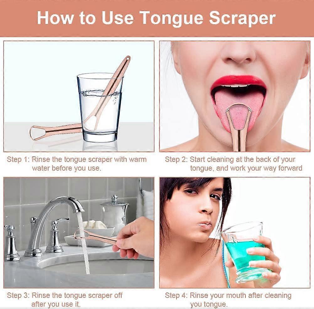2PCS Stainless Steel Tongue Scrapers, Tongue Cleaner for Bad Breath - Silver