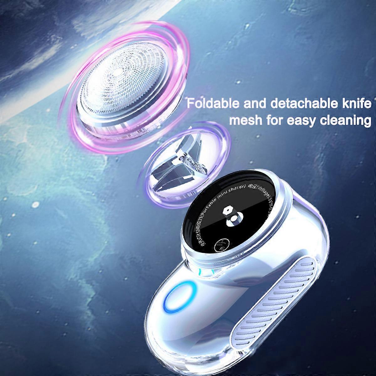 One-Button Mini USB Shaver for Men, Portable Electric Beard Razor