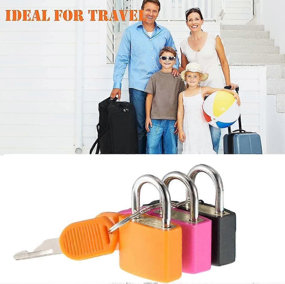 2pcs Mini Luggage Lock with Key - Travel Suitcase Locker Padlock (Black)
