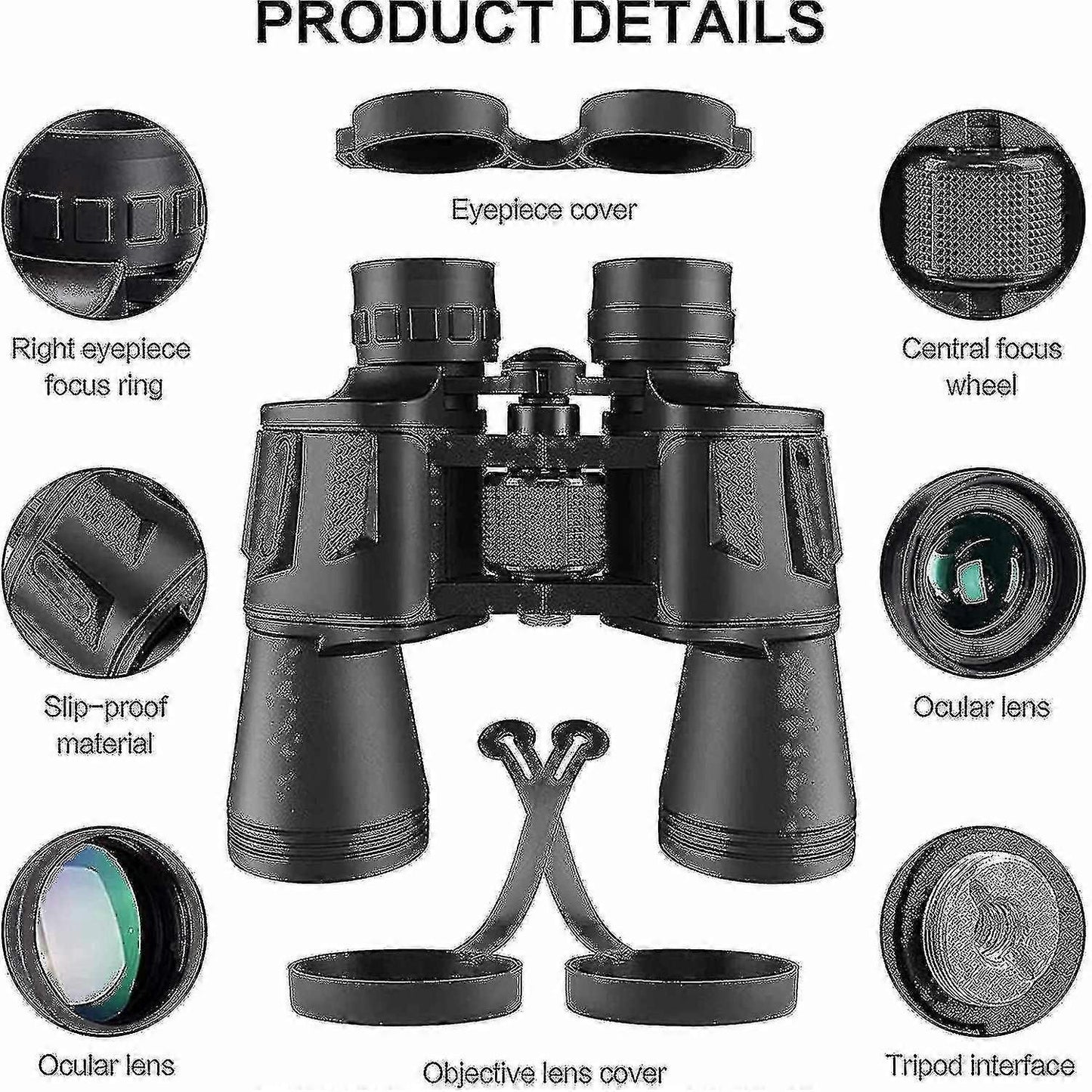 20x50 Binoculars High Power Long Range Compact Binocular for Adults