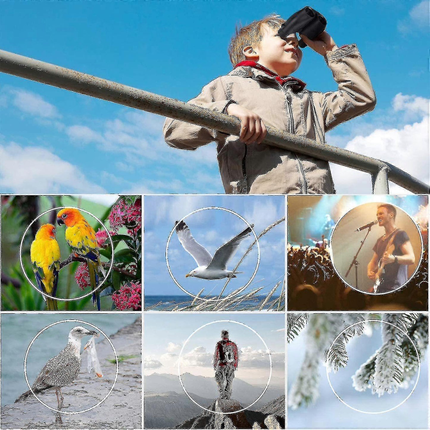 10x25 Binoculars with Strap Compact Lightweight Binoculars for Travel