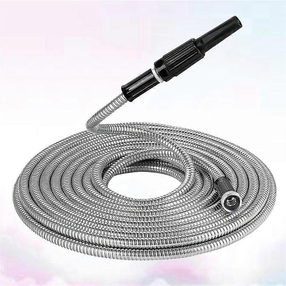 50ft Metal Garden Hose - Retractable Water Hose with Strong Outer Shell, Flexible Design
