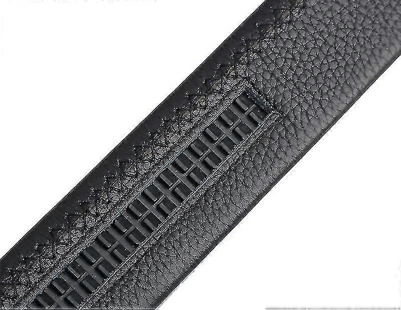 Men's Leather Belt with Automatic Buckle, Litchi Grain Business Style