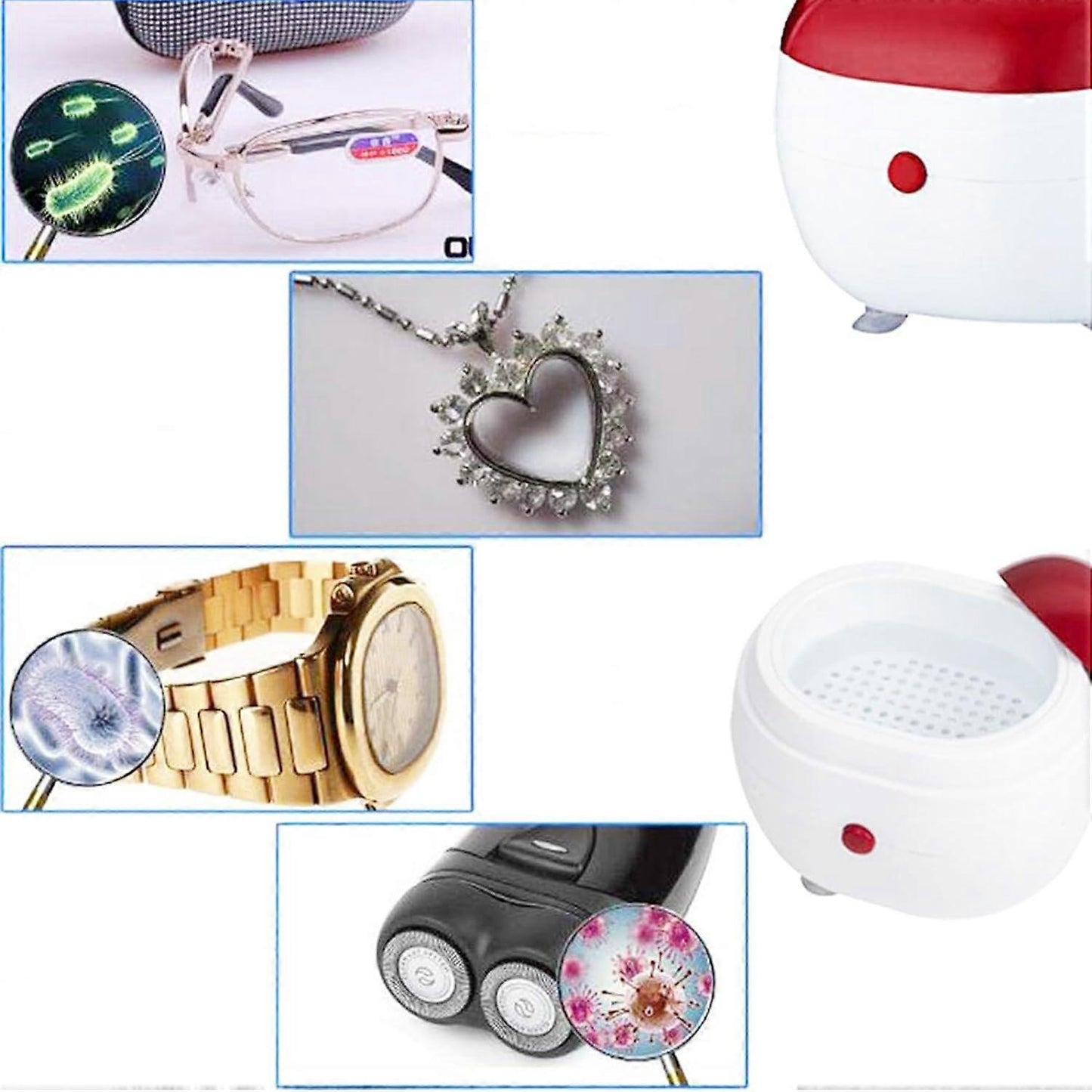 Mini Ultrasonic Jewelry Cleaner for Accessories & Small Instruments