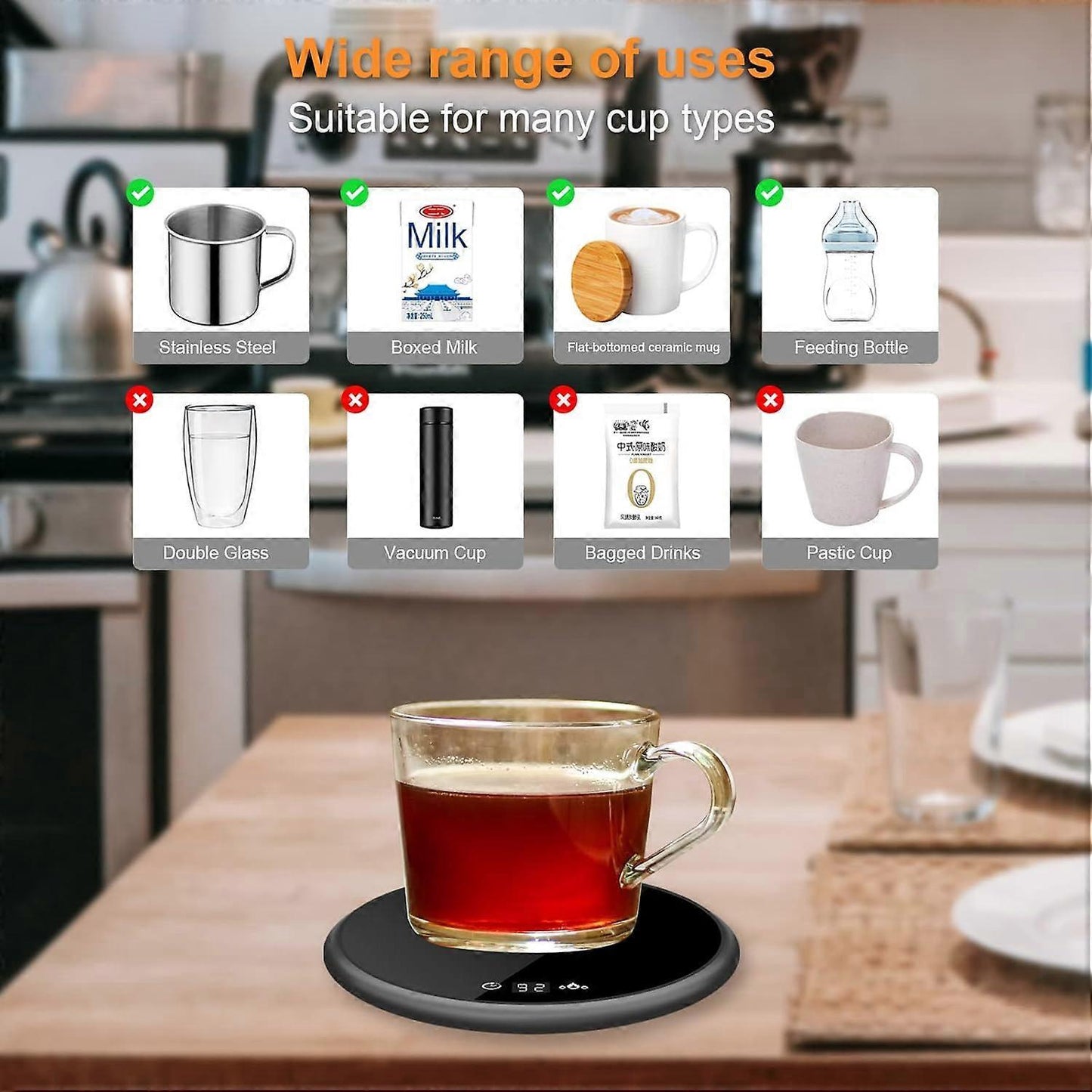 Coffee Mug Warmer for Home Desk with Auto Shutoff