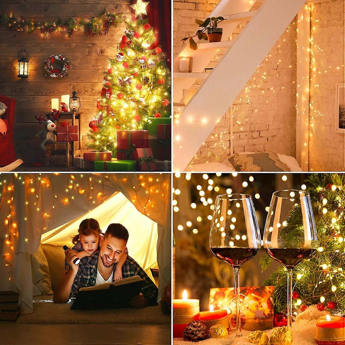 100 LED String Lights 10M, IP65 Waterproof, 8 Modes, Battery Operated