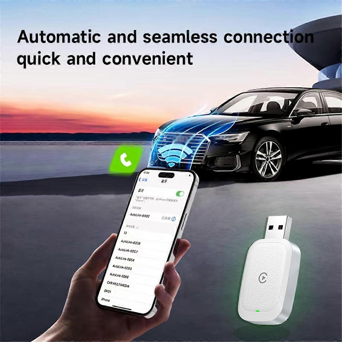 CarPlay & Android Auto Adapter, Mini Plug & Play Car Dongle