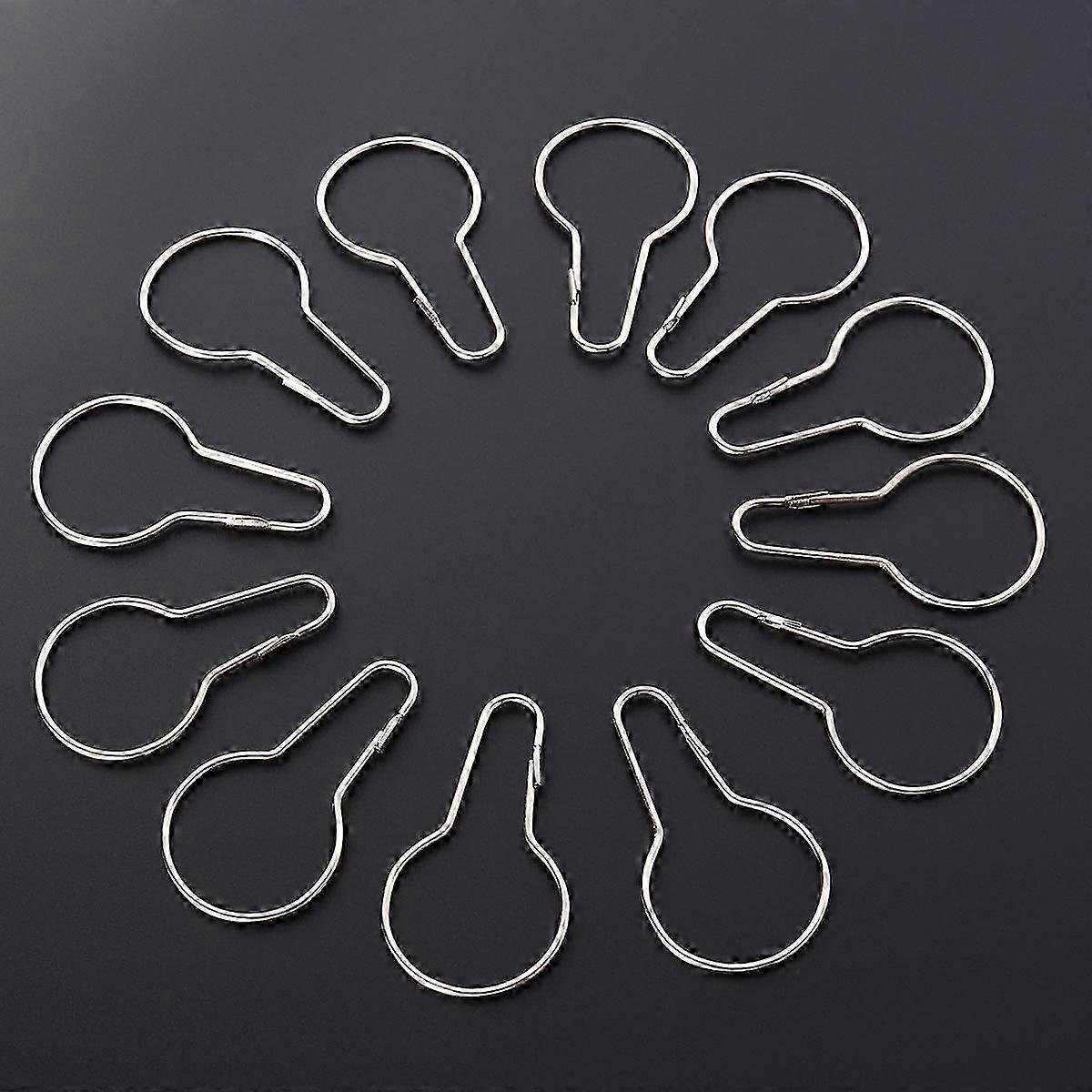 12pcs Shower Curtain Hooks Drapes Holdback Curtain Hooks Clips