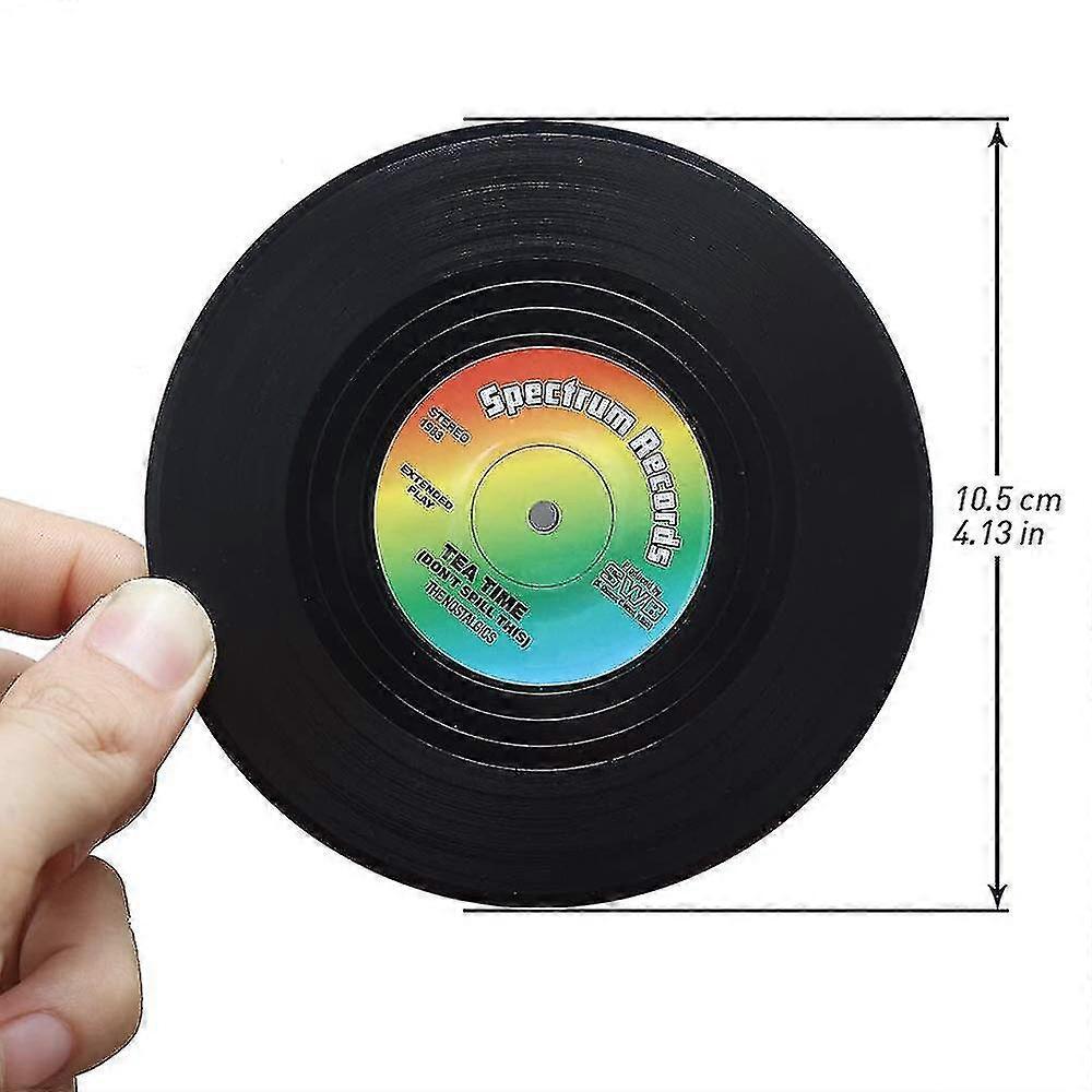 6pcs Retro Vinyl Record Drink Coasters Set