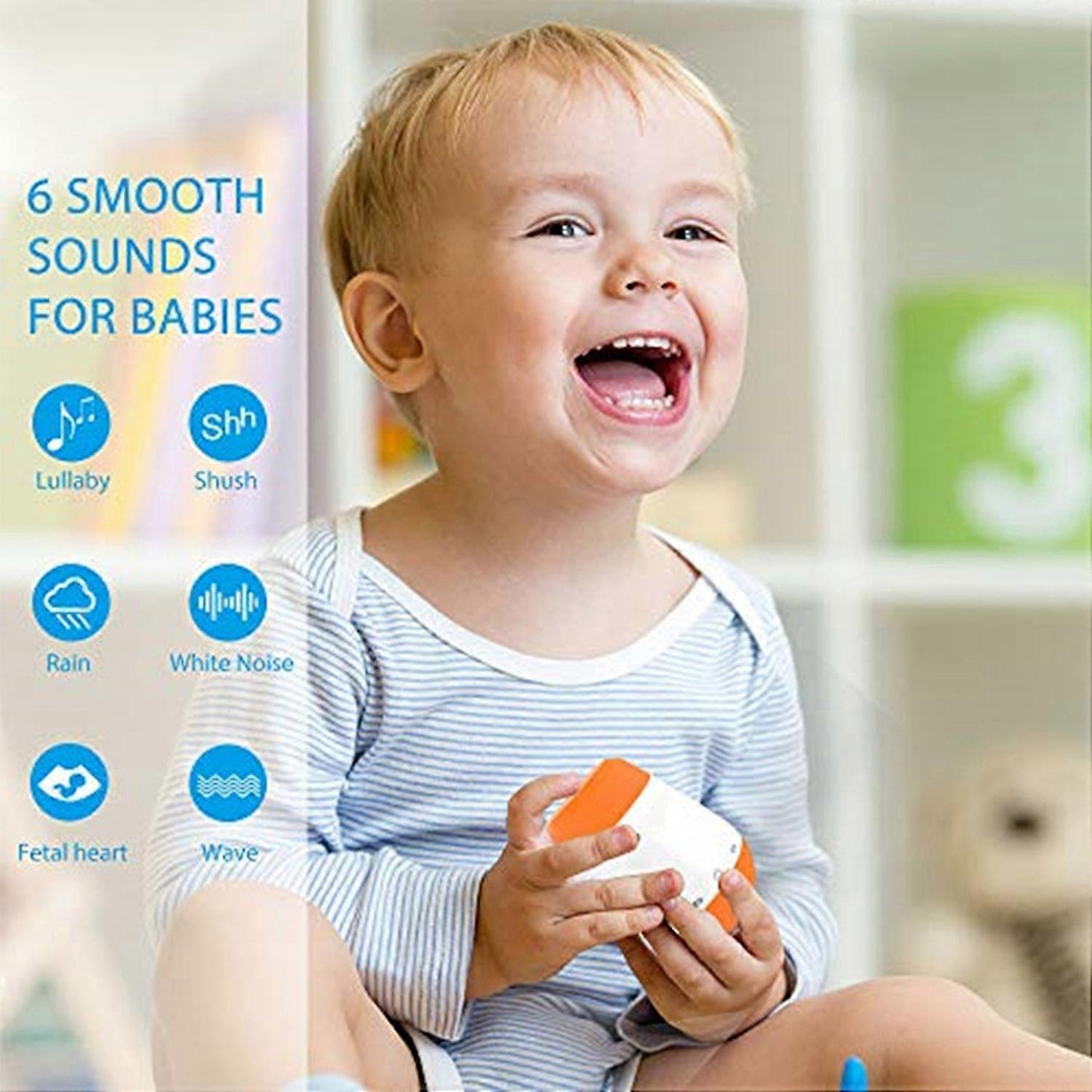 Smart Babies White Noise Machine with Voice Sensor Rechargeable Sleep Soother