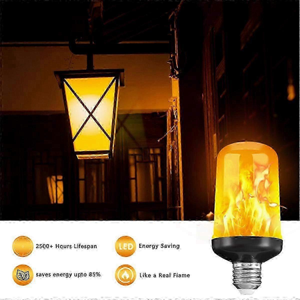 LED Flame Effect Bulb E27 Decorative Fire Flicker Black-B
