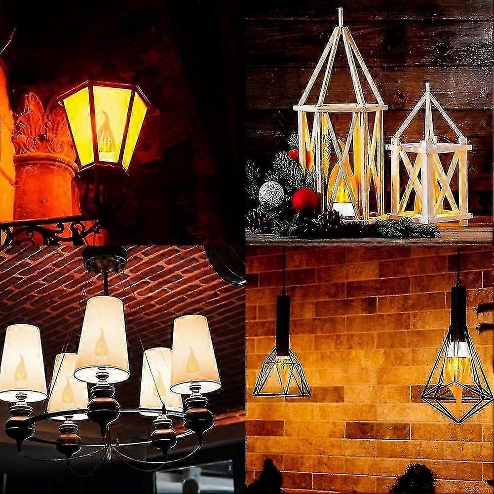4 Pack E14 LED Flame Effect Bulbs 3 Modes Decorative Lights