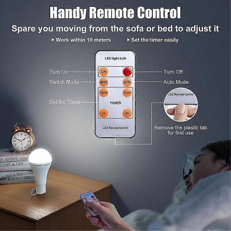 2pcs USB Rechargeable LED Bulbs Battery Backup Emergency Hanging Lights