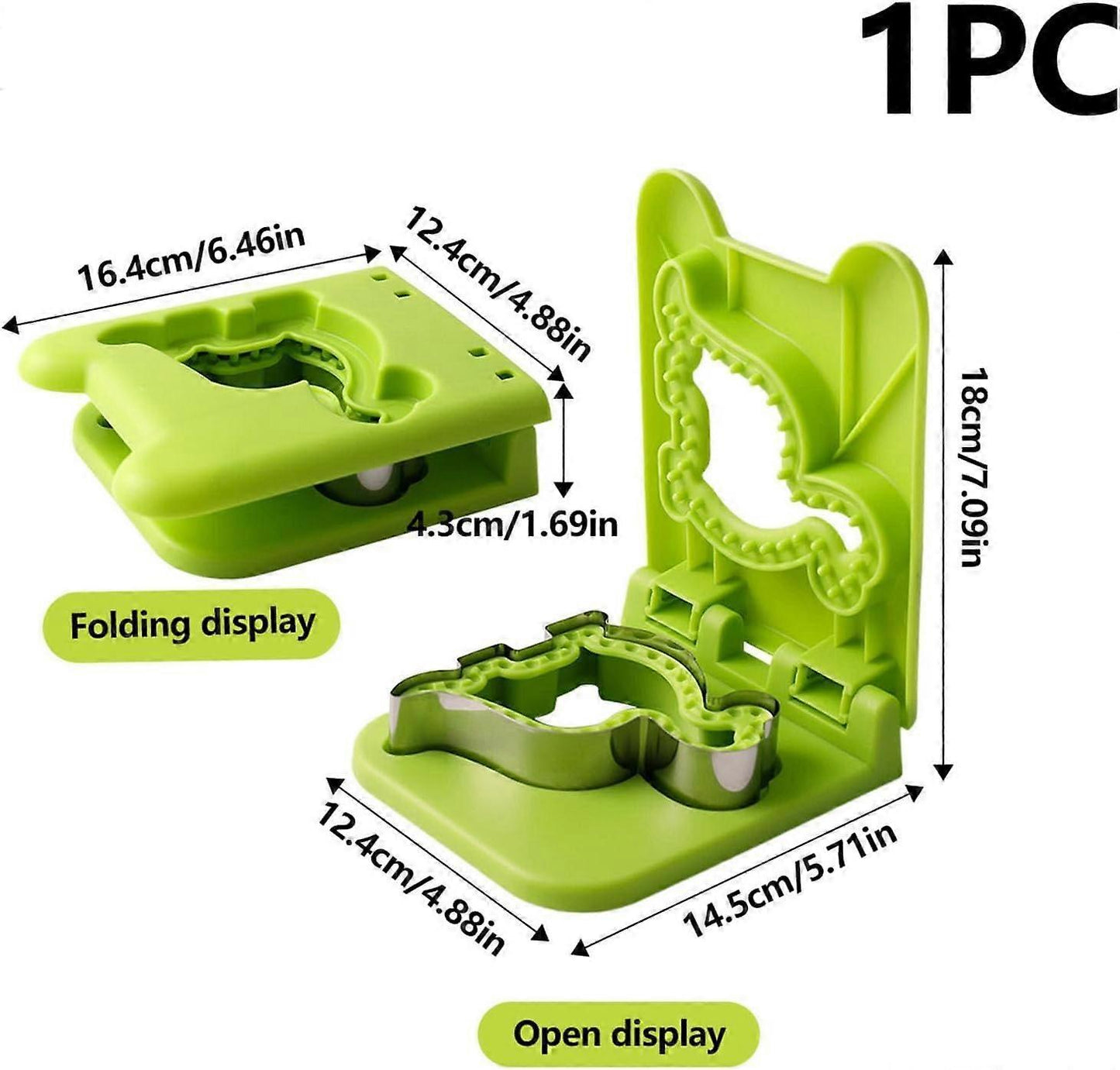 Sandwich Cutter and Sealer Green Sandwich Maker Moulds for Cookies Dough Pancakes