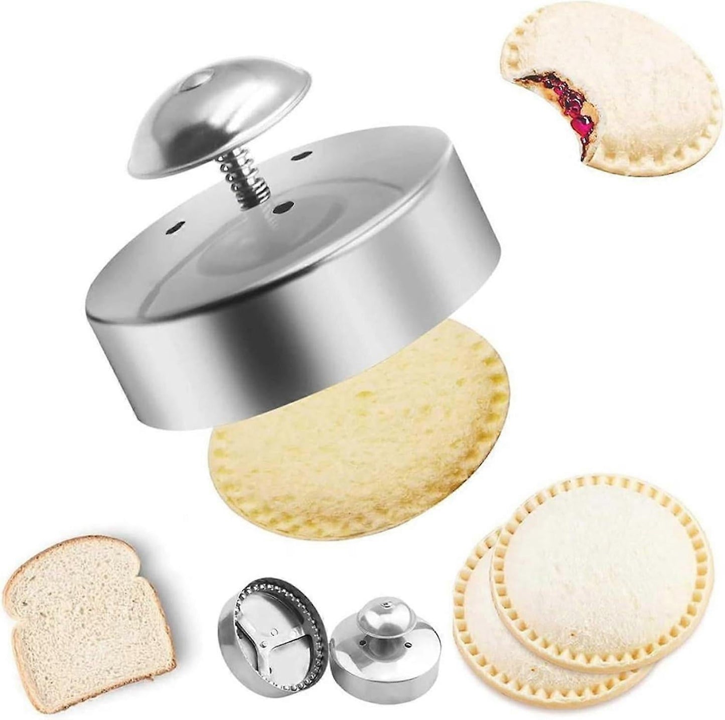 Stainless Steel Round 3.54in Sandwich Cutter and Sealer for Bread Cakes Burgers