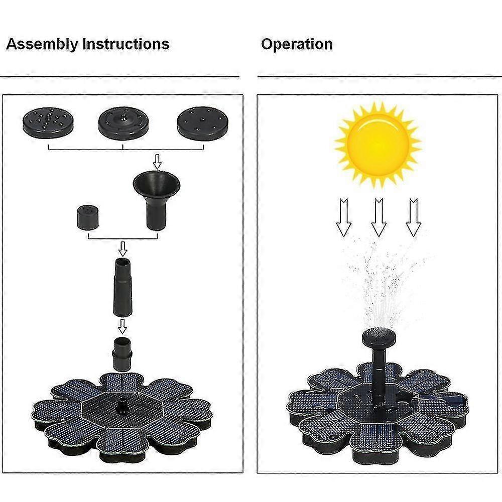 Floating Solar Fountain Pump Solar Water Pump for Bird Bath