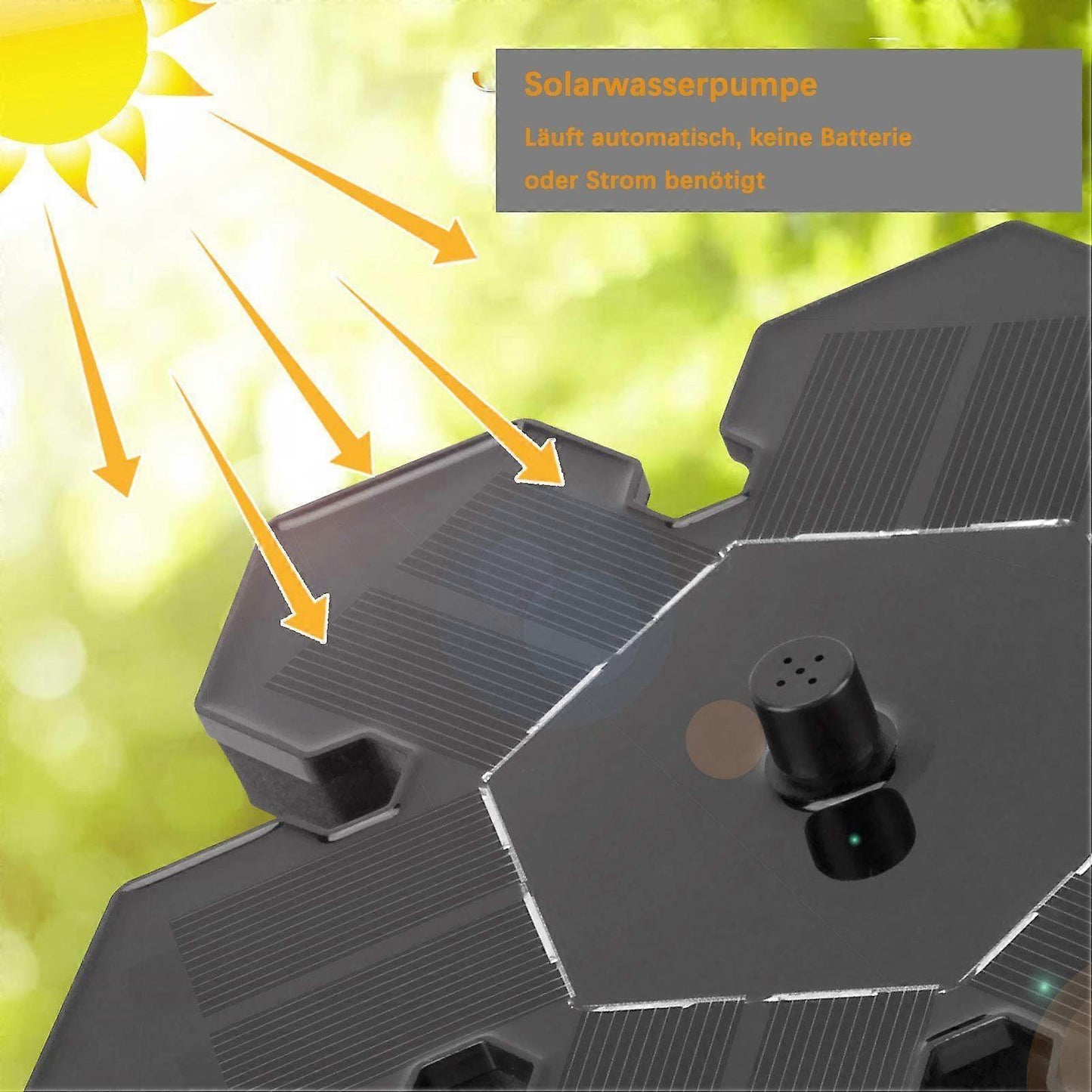 1.4W Solar Pond Fountain Pump with 5 Effects Floating Solar Pump