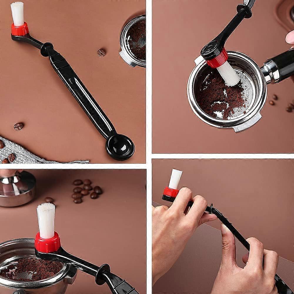 2Pcs Coffee Cleaning Brush with 2 Replaceable Nylon Heads Anti-Scald Handle