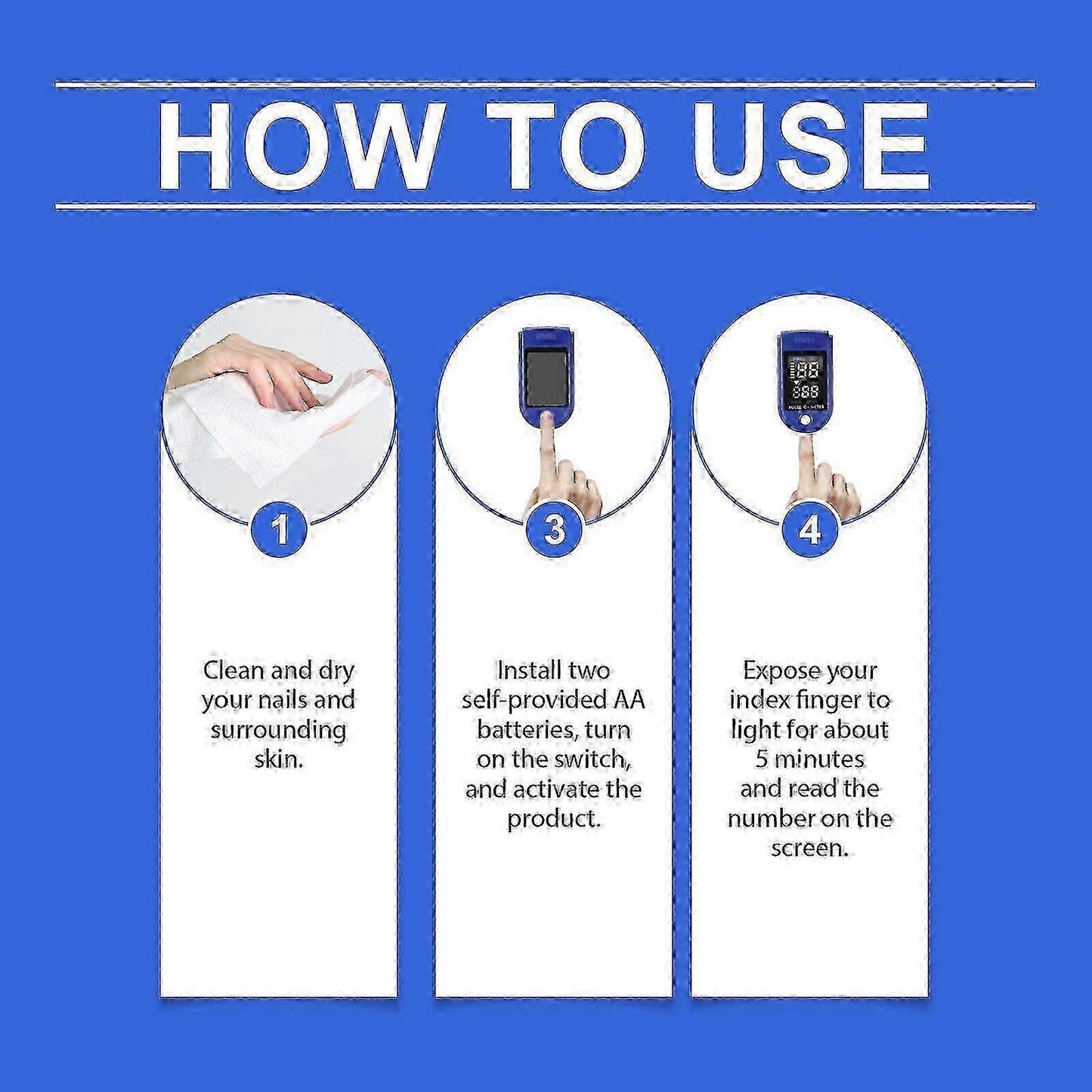 Portable Finger Pulse Oximeter with Clear Display, Compact Design