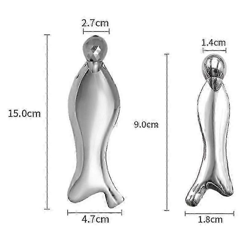 Portable 3D Alloy Fish-Shaped Roller Guasha Tool, Body Massage Device - M