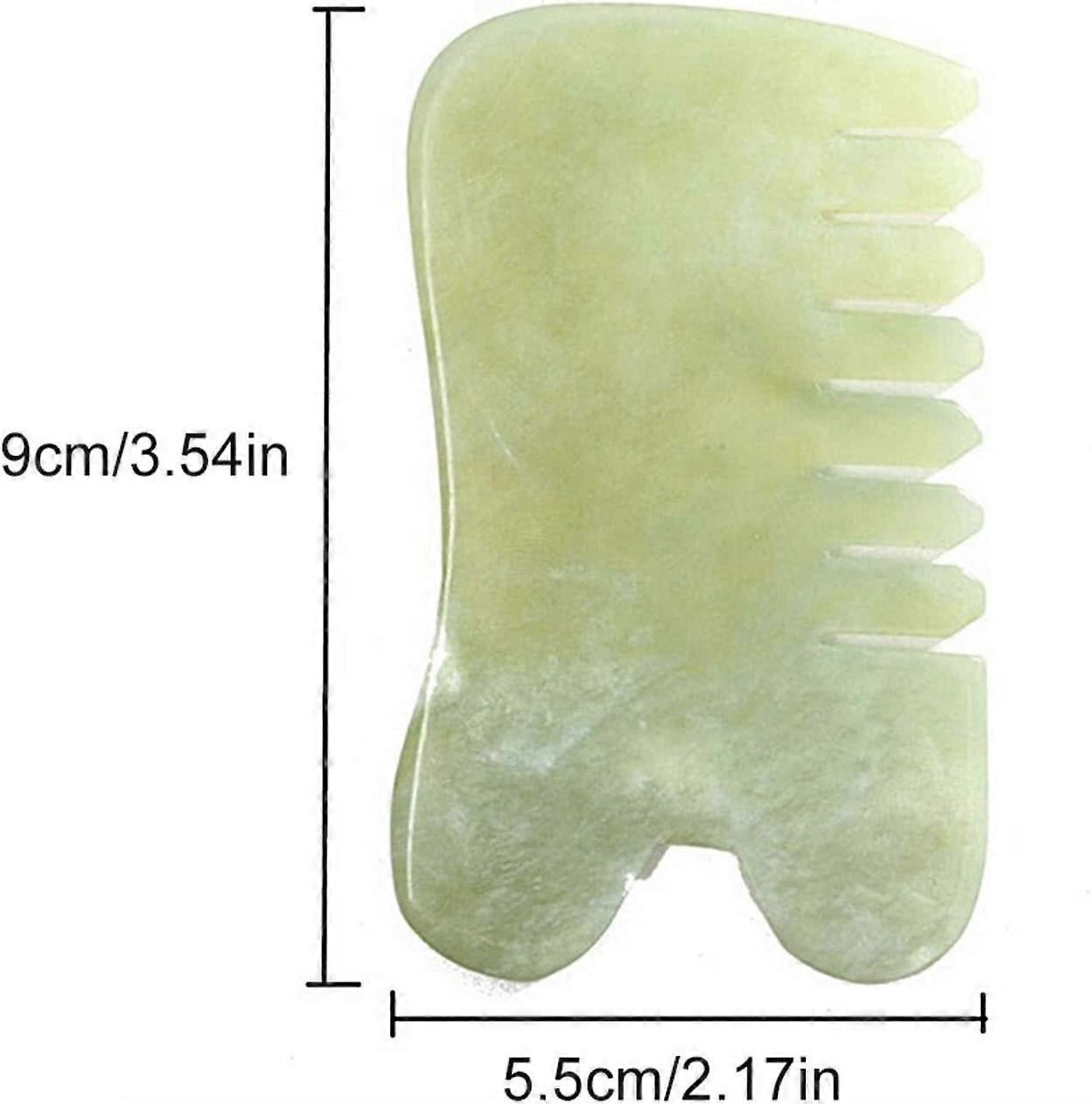 Natural Jade Stone Guasha Massage Comb, Acupuncture & Trigger Point Neck Therapy Tool