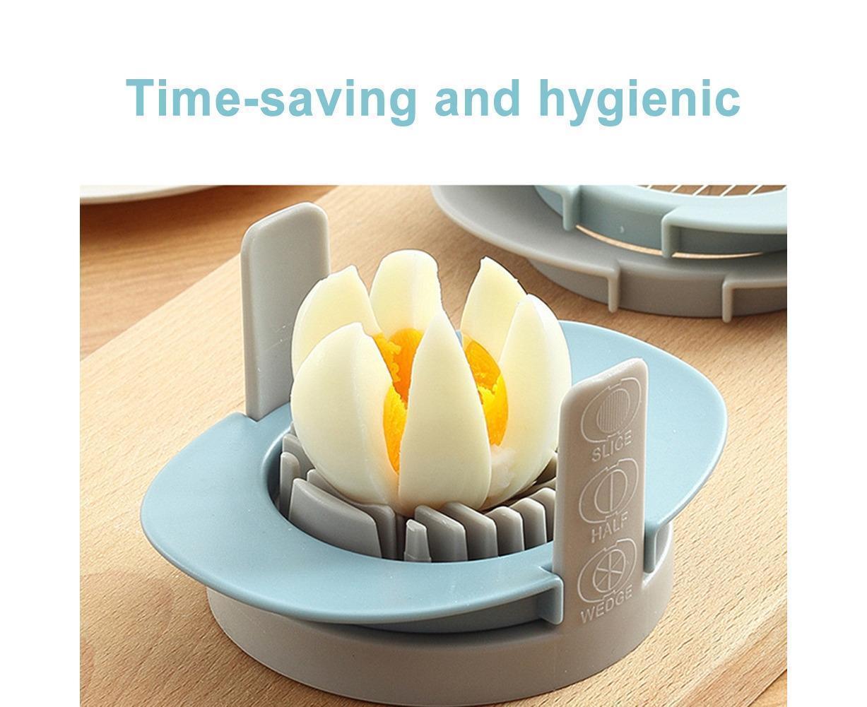 3 In 1 Stainless Steel Cutting Wires Hard Boiled Egg Slicer Cutter Kitchen Tool-Red Green Orange