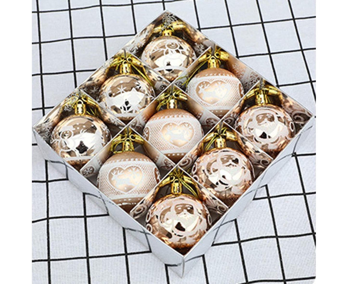 Shiny Xmas Tree Balls-Champaign Gold