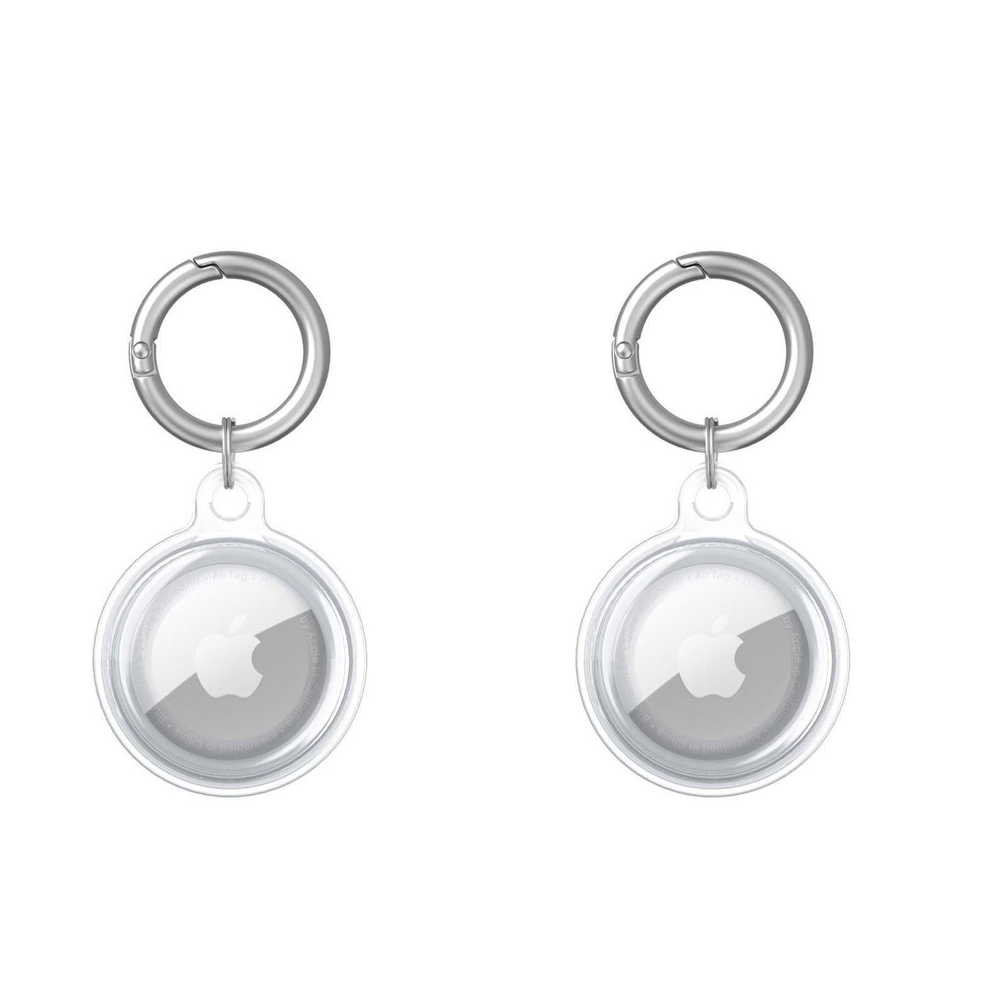 For Apple AirTag Case Clear TPU Protective Cover with Key Ring Black